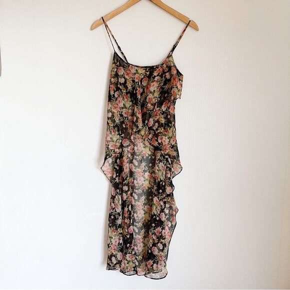 UNIF | Floral Maxi Kimono Light Cardigan Chiffon Tank - Picture 5 of 8